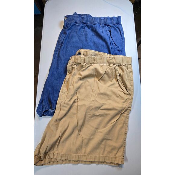 Bundle King Size Men's Shorts 5XL Big Elastic Drawstring Denim Khaki Shorts - Picture 1 of 9